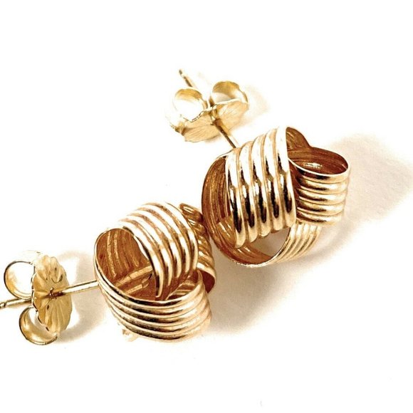 14K Womens Genuine Gold Stud Earrings Size 1.2mm est